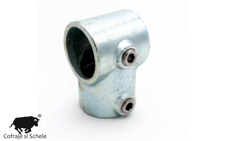 Conector in T scurt zincat teava schela 49mm