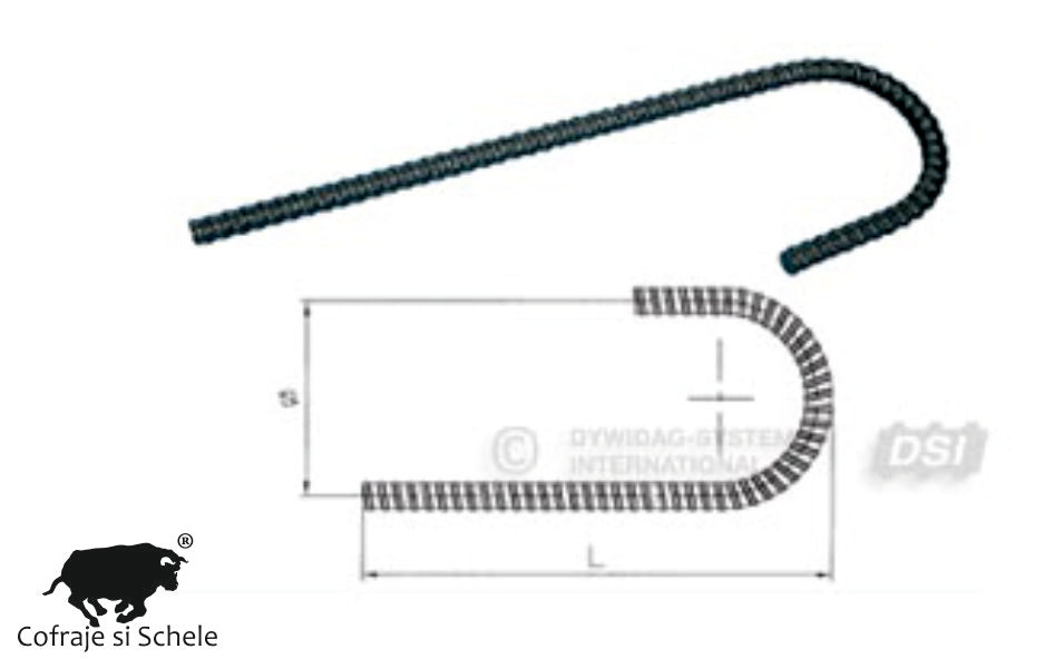 Ancoraj carlig Dywidag DW15 450mm